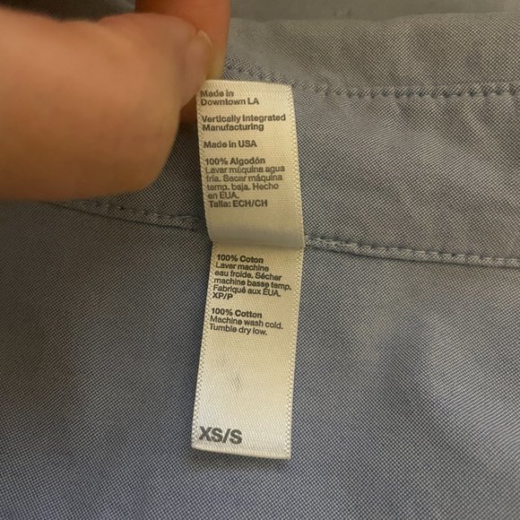 American Apparel Cotton Blue Shirt Dress with Pockets Size XS/S Comfy - Picture 8 of 11